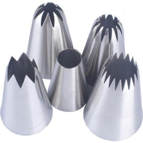 5Pcs Cakes Decoration Set Cookies Supplies Russian Icing Piping Pastry Nozzle Stainless Steel Kitchen Gadgets Fondant Decor