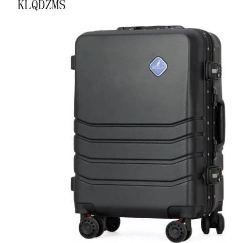 KLQDZMS 20"24inch high quality ABS＋PC trolley suitcase men carry on rolling luggage spinner on wheels women travel boarding case