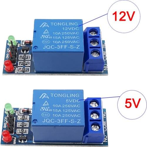 DC 5V 12V 1 One Channel Relay Module Low Level Trigger Interface Board Shield for Arduino SCM Household Appliance Control