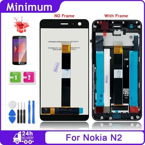 Original For Nokia 2 N2 TA-1007 TA-1029 TA-1023 TA-1035 TA-1011 5.0" LCD Display Touch Screen Digitizer Assembly With Frame LCDs