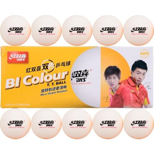 20 Balls DHS new arrival BI Colour Table Tennis Balls Double Color Seamed D40+ Balls Plastic Poly Ping Pong Balls