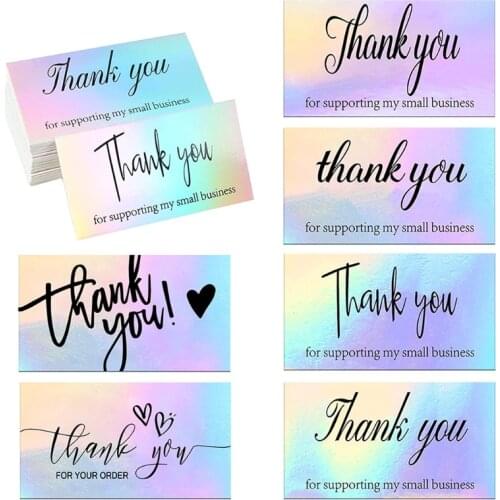 50pcs Thank You for Your Order Business Cards Shopping Thanks Greeting Cards Appreciation Card for Small Business Wholesales