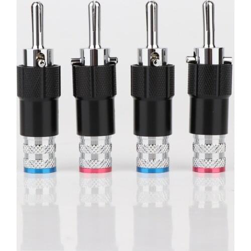 8x hifi Pailiccs PS-109 Rhodium Plated Audio Banana Speaker Plug Screw Lock Cable Wire Connector hi-end speaker cable connector