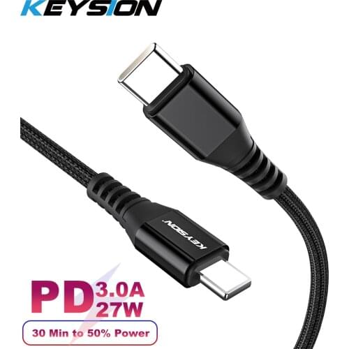 KEYSION PD Cable For iPhone 11 Pro Max XR XS 8 Plus USB Type C for Lightning Fast Charging Phone Cable For iPad Pro Charger Cord