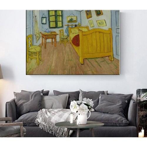 Vincents Bedroom in Arles, 1889 Wall Art Poster Print Canvas Painting Calligraphy Decorative Picture for Living Room Home Decor