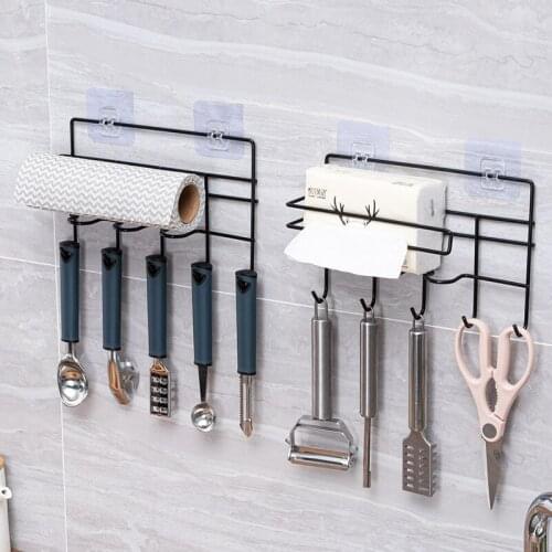 Zq Kitchen Organizers Household Complete Collection Free Punch Wall Storage Rack Storage Rack