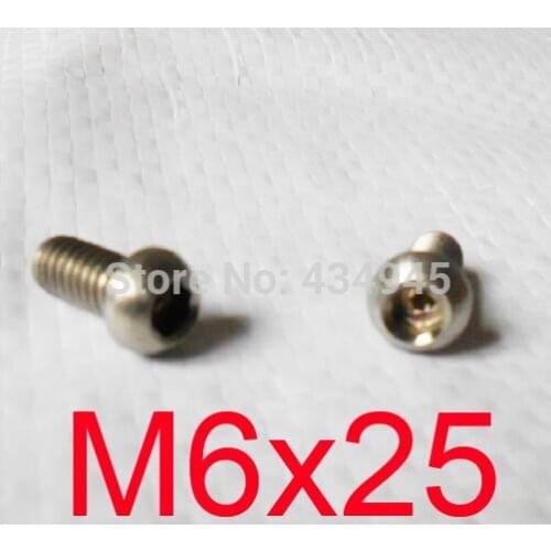 M6x25 M6 thread 25mm length button head Gr2 Ti bolts cup head HEX SOCKET Titanium screw,round head
