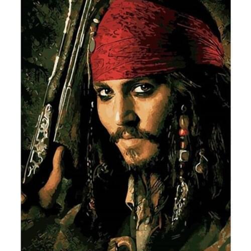 Painting By Numbers Dropshipping Handsome Pirate Man 40x50CM Figure Decor Posters and Prints Modern Living Room Artwork Picture