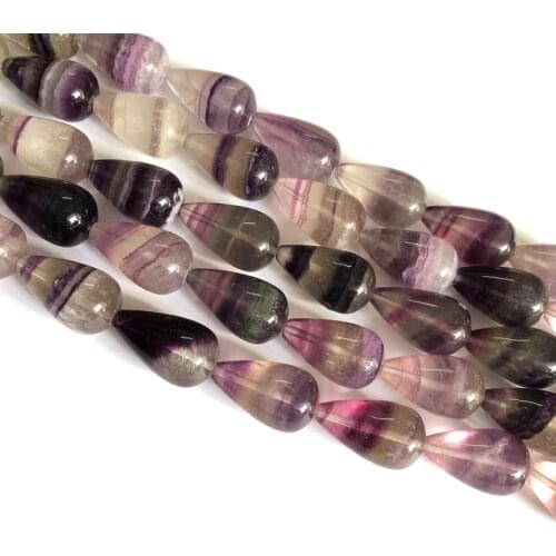 Natural Flourite Beads Gem stone Beads 14x24mm Rainbow Fluorite Teardrop Beads Gem stone Jewelry Making Beads 15"/String