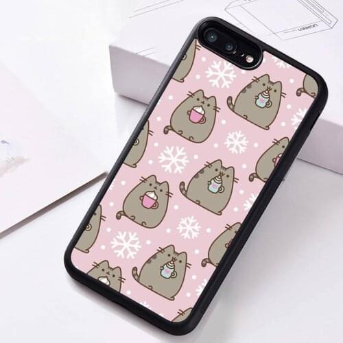 Pusheen cat Phone Case Rubber for iPhone 12 pro max mini 11 pro XS MAX 8 7 6 6S Plus X 5S SE 2020 XR case