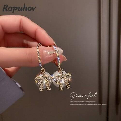Ropuhov 2021 New Fashion Jewelry for Woman Gift Korean Pearl Cartilage Earrings Ear Cuff Silver 925 Wholesale