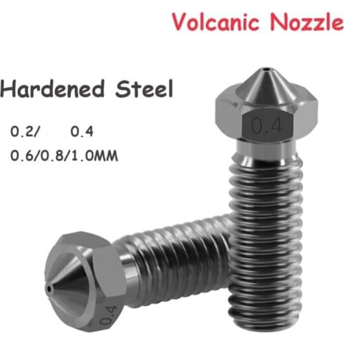 1PCS Hardened Steel Volcano Nozzles For High Temperature 3D Printing PEI PEEK Or Carbon Fiber Filament For E3DVolcano Hotend