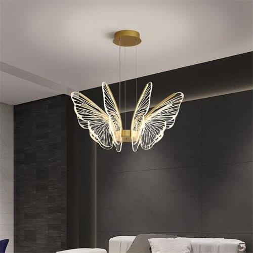Modern Luxury Butterfly Wing Ceiling Lights Living Room Art Deco Bedroom Dining Room Interior Design Acrylic LED Ceiling Lamps