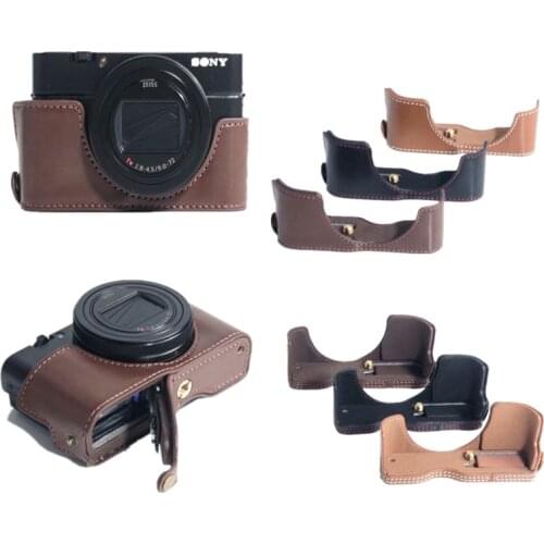 Camera Bag PU Leather Half Body Set Cover For Sony A74 A73 A7IV A7III A7II A7R A6500 A6400 A6300 A6000 A5000 A5100 RX1 RX100