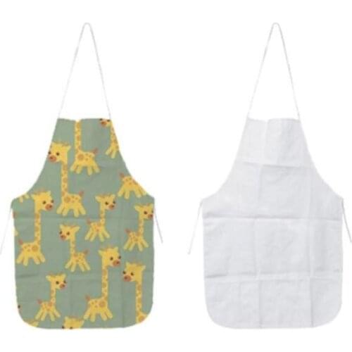 Heat Transfer Kitchen Apron Polyester Home Sublimation Blank Half Length Sleeveless Aprons DIY Creative Gift 70*48CM SN1007