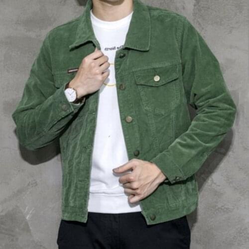 2021 Spring Mens Slim Corduroy Jacket Korean Corduroy Jacket Mens Casual Denim Workwear Top