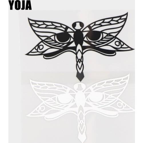 YOJA 14.9×9CM Cartoon Animals Beautiful Dragonfly Vinyl Decal Pattern Car Stickers Black/Silver 19C-0449