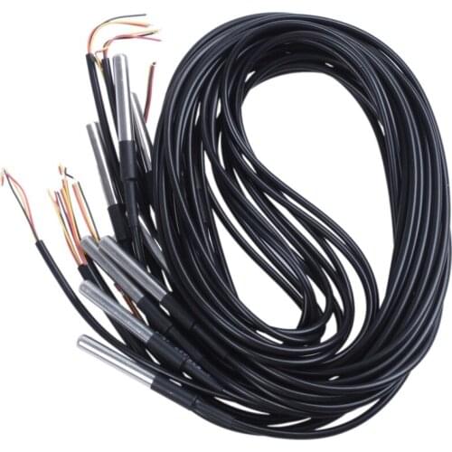 DS18b20 Waterproof Temperature Sensors Temperature Transmitter (New 10pcs) Black