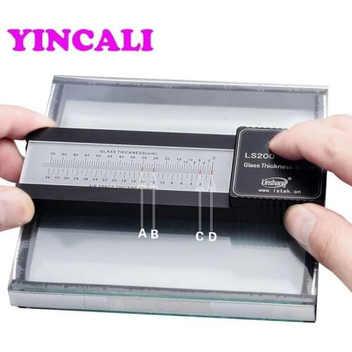 High Accuracy Glass Thickness Gauge LS200 Glass Thickness Scale 70mm, Air Space Scale 34mm Glass Thickness Meter Fast Shipping