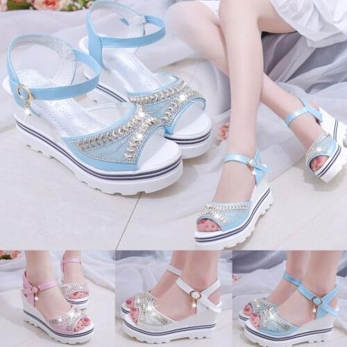 Sandals Women 2021 Summer Slide Sandals Platforms Wedges Shoes Platform With Buckle And Comfortable Sponge Cake Beach Shoes