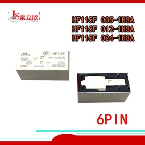 10PCS/lot 100%Original New Relay HF115F-005-1H3A HF115F-012-1H3A HF115F-024-1H3A HF115F 012 1H3A 5VDC 12VDC 24VDC 6PIN
