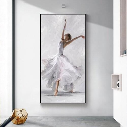 Abstract Ballet Dancer Canvas Painting Dance Classroom Hanging Posters and Prints Wall Art Pictures for Living Room Home Decor