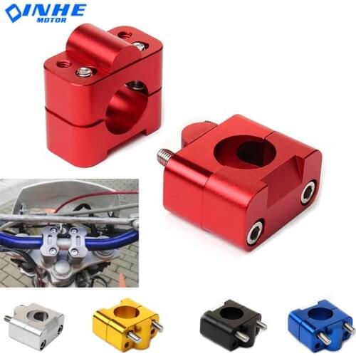 Pair 1 1/8" CNC Aluminum Motorcycle Handlebar Risers 28mm Adjustable Fat Bar Clamps Universal For Honda Kawasaki Ducati Yamaha