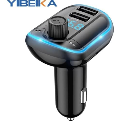 Car FM Transmitter Wireless Bluetooth Stereo Dual USB U Disk TF Card Reader MP3 Player Audio blue Flash car charger mp3 player
