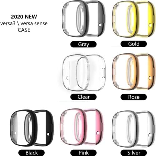 Watch Case for Fitbit Versa3 Smartwatch TPU Electroplating All-inclusive Protective Watch Shell for Fitbit Sense Watch