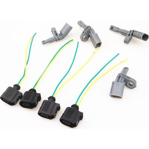 AZQFZ 4WD ABS Wheel Speed Sensor+Cable Plug For VW CC Eos Tiguan Passat Q3 WHT003856A WHT003857A WHT003858A WHT003859A 6E0973702