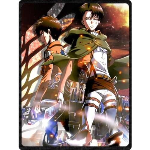 Attack on Titan Coral Fleece Children Travel Blanket Custom Bed Sofa Car Winter Warm Throw Blankets Bed Sheet