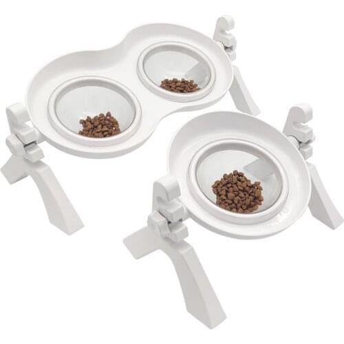 Double Dog Bowls Adjustable Height Pet Feeding Dish Feeder Pet Anti-Slip Food Water Bowl Detachable Feeder Pet Bowl