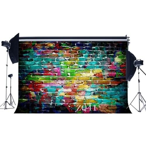 Photography Backdrops Multicolored Painted Shabby Chic Brick Wallpaper Seamless Newborn Baby Toddlers Lover Portraits Background