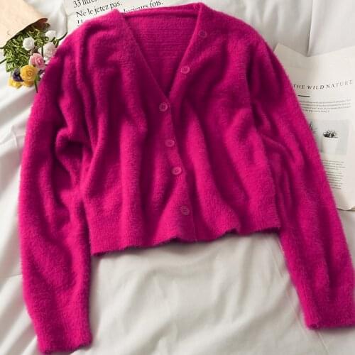 Heliar Women Autumn Knitted Cardigans Women Fashion French Sweater Jumpers Plus Size Button Up Velvet Cardigans For Women