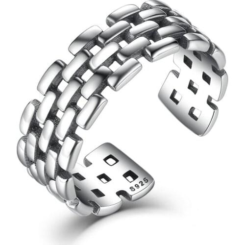 2019 New Authentic 925 Sterling Silver Watch Chain Patterns Finger Adjustable Band Rings Women & Man Fine Jewelry VSR006