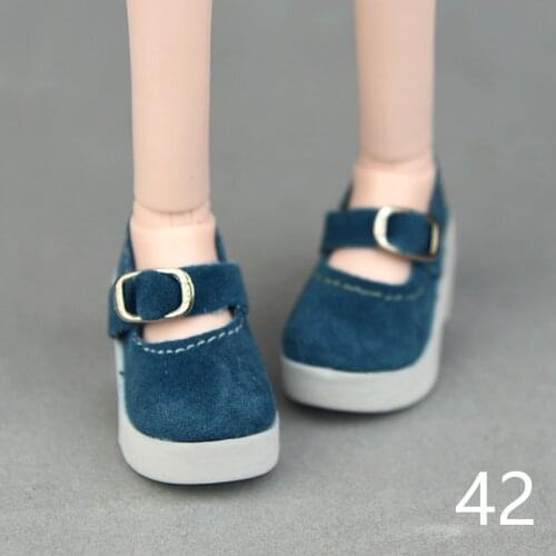 6*2.5cm Lake Blue Leather Fashion Shoes For 1/4 BJD Doll Shoes For 1:4 XinYi Doll High-heel Shoes For Saron Dolls Accessories