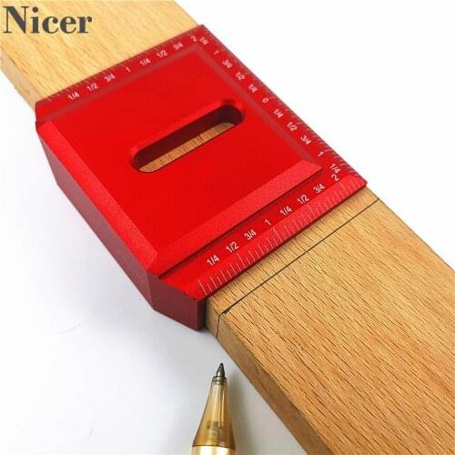 45 90 Degree Right Angle Ruler Direct Line Marking Device Woodworking Marking Ruler Aluminum Alloy Woodworking Measuring Tool