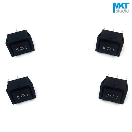 100Pcs Black 30.6*25mm 6 Pins 6P 3 Positions DPDT Miniature Electrical Boat Rocker Switch