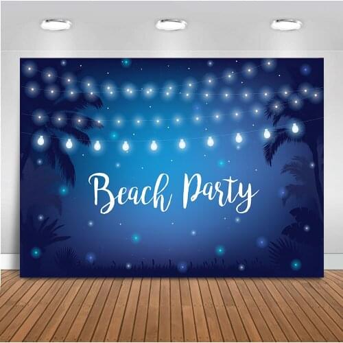 MOCSIKA Summer Holiday Beach Party Decoration Banner Night Backdrop for Photography Gliiter Photo Shoot Background Studio 520