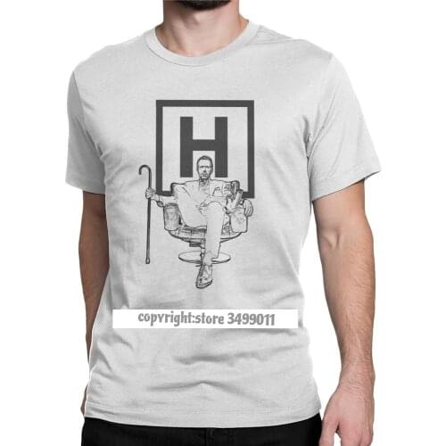 House MD Tshirt Men Hugh Laurie Classic Clothes Fashion Tee Shirts Crew Neck Pure Cotton Tee Shirt