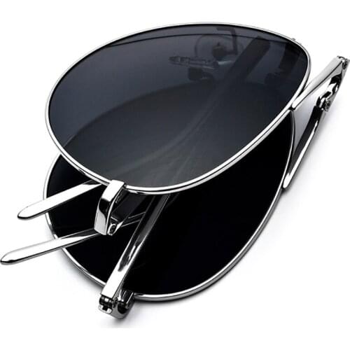 Pure Titanium Polarized Sunglasses Man Folding Classic Sun Glasses Men High Quality Male Shades JDA3124