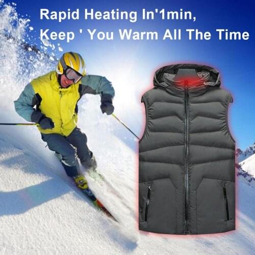 2020 Outdoor Men Electric Heated Vest USB Heating Vest Winter Thermal Cloth Feather Hot Sale Camping Hiking Warm Hunting Jacket