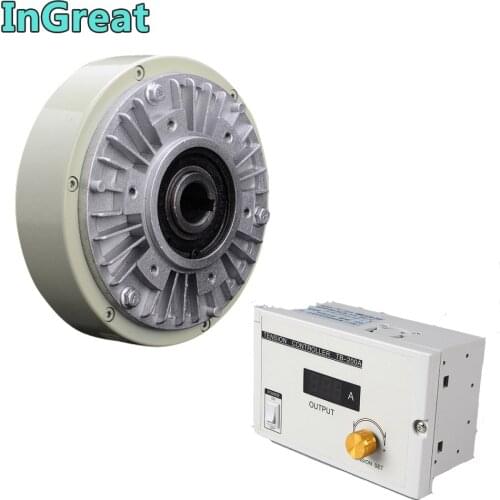 Hollow Shaft Magnetic Powder Brake & Manual Tension Controller Kits 25Nm 2.5kg DC24V for Printing Packaging Peritoneal Machine