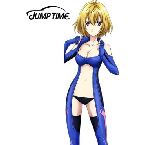 JumpTime 13cm x 4.9cm Sexy Girl Car Sticker Angelise Ikaruga Misurugi Anime Beauty Stickers Car Decal Cute Graphic