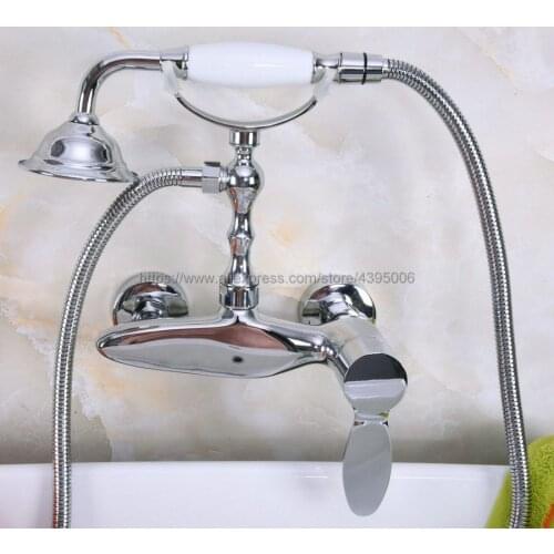 Wall Mounted Bathroom Faucet Bath Tub Mixer Tap With Hand Shower Head Shower Faucet Sets Bna182