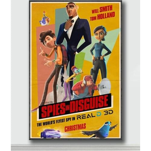 NJ193 Spies in Disguise Movie 2 Silk Posters and Prints wall art Art Poster Home Decor