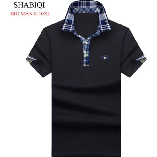 SHABIQI NEW 2019 Mens Brand Polo Shirt For Men Designer Polos Men Cotton Short Sleeve shirt Brands jerseys Plus Size S-10XL