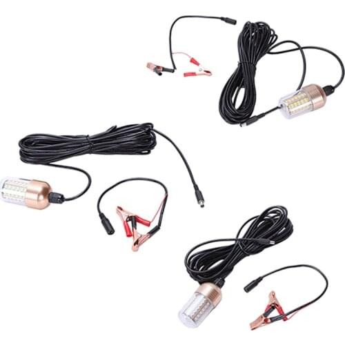 New 12V 30W LED Underwater Night Fishing Light Fish Finder Light with Cord Submersible LED Lamp Bait Squid Fish Attracting Light