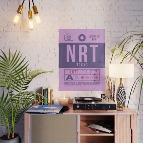 Home Decor Poster Retro Airline Purple Luggage Tag Wall Art Canvas Prints Painting Pictures For Living Room Modular Framework