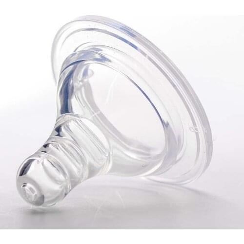 2pcs Silicone Gel Wide Mouth Baby Infant Kid Teether Care Milk Feeding Bottle Pacifier Teat Breast Nipple Round Cross Hole S M L